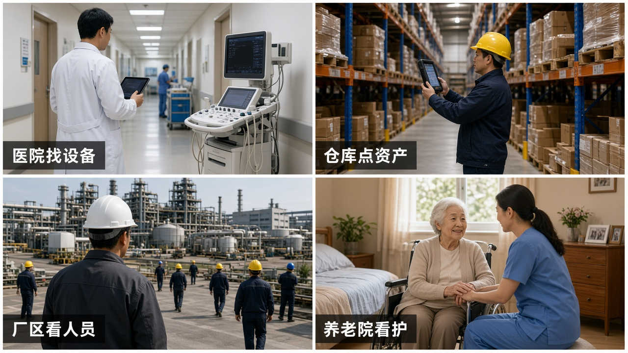 蓝牙5.1 AOA定位系统全解析:从原理到实际应用案例 5 四个现场:医院找设备、仓库点资产、厂区看人员、养老院看护