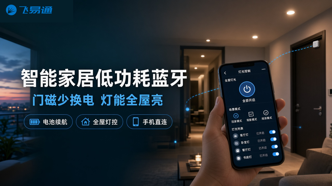 智能家居低功耗蓝牙怎么做:门磁少换电,灯能全屋控 1 智能家居低功耗蓝牙封面:客厅灯控、门磁与手机入口